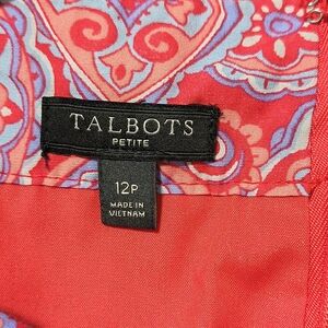 Talbots Red and Blue Patterned Blouse